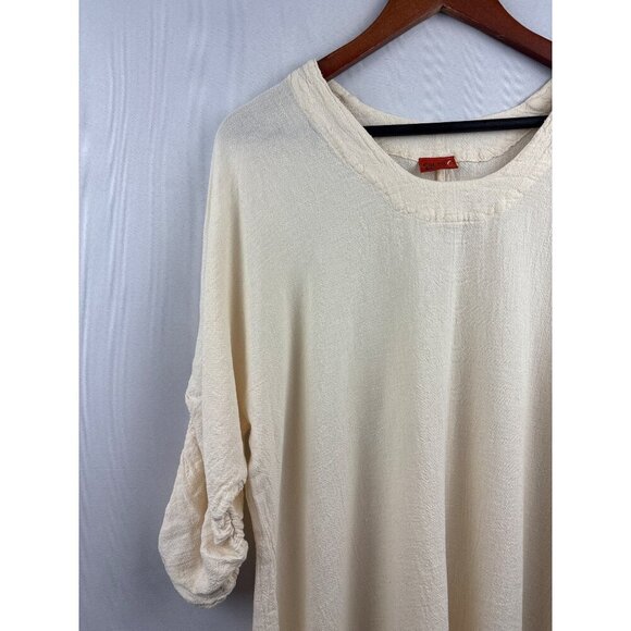Women’s Oh My Gauze! Size 2XL Cream 3 Quarter Length Sleeve Blouse - Picture 2 of 6
